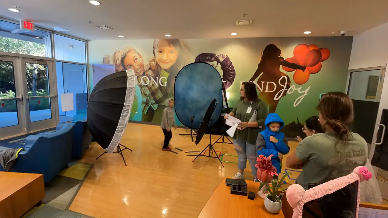 Professional school picture day portrait setup