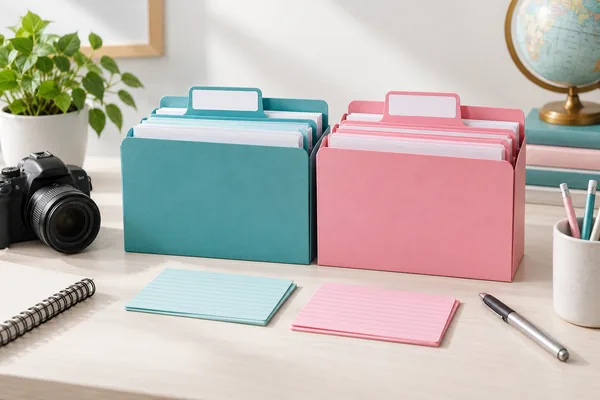 Color-coded folders and blank identification tabs